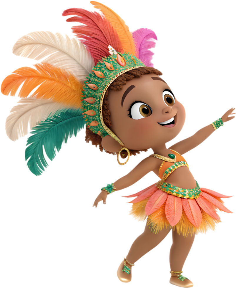 Cute Baby Samba Queens at Rio Carnival Celebration. . png