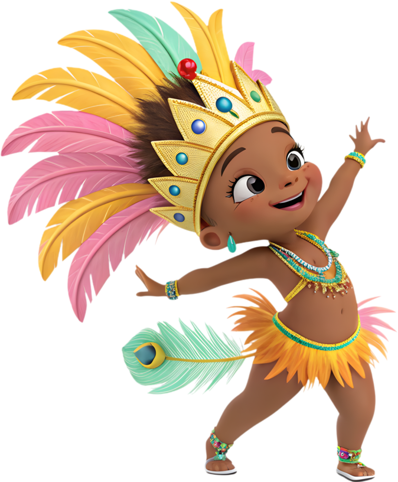 Cute Baby Samba Queens Enjoying Rio Carnival Festival. . png
