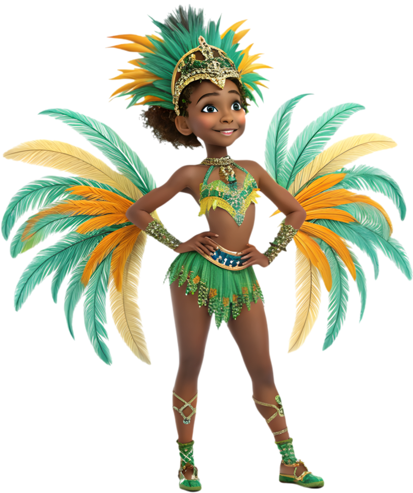 Adorable Baby Samba Queens at Rio Carnival Parade. . png