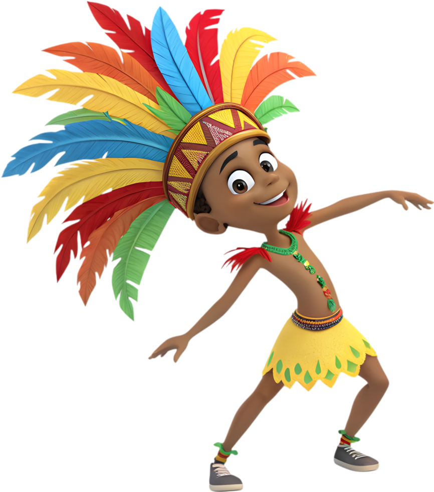 Adorable Cartoon Malandro at Rio Carnival Parade Clipart. . png