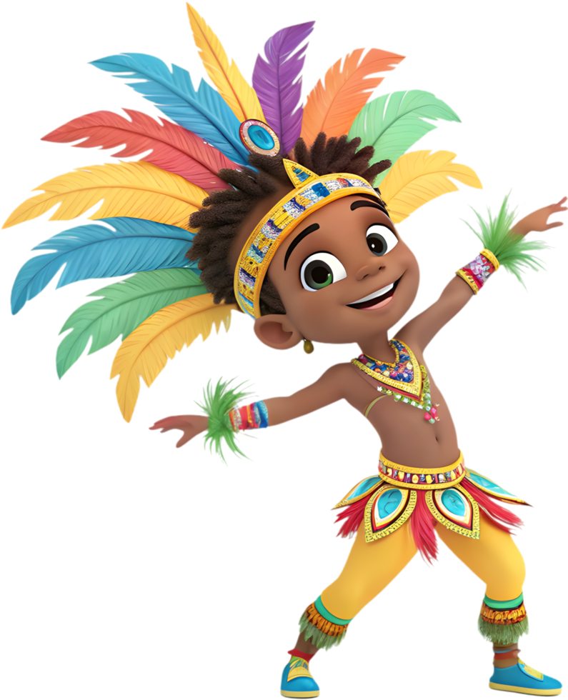 Cartoon Malandro Posing Cutely at Rio Carnival Parade. . png