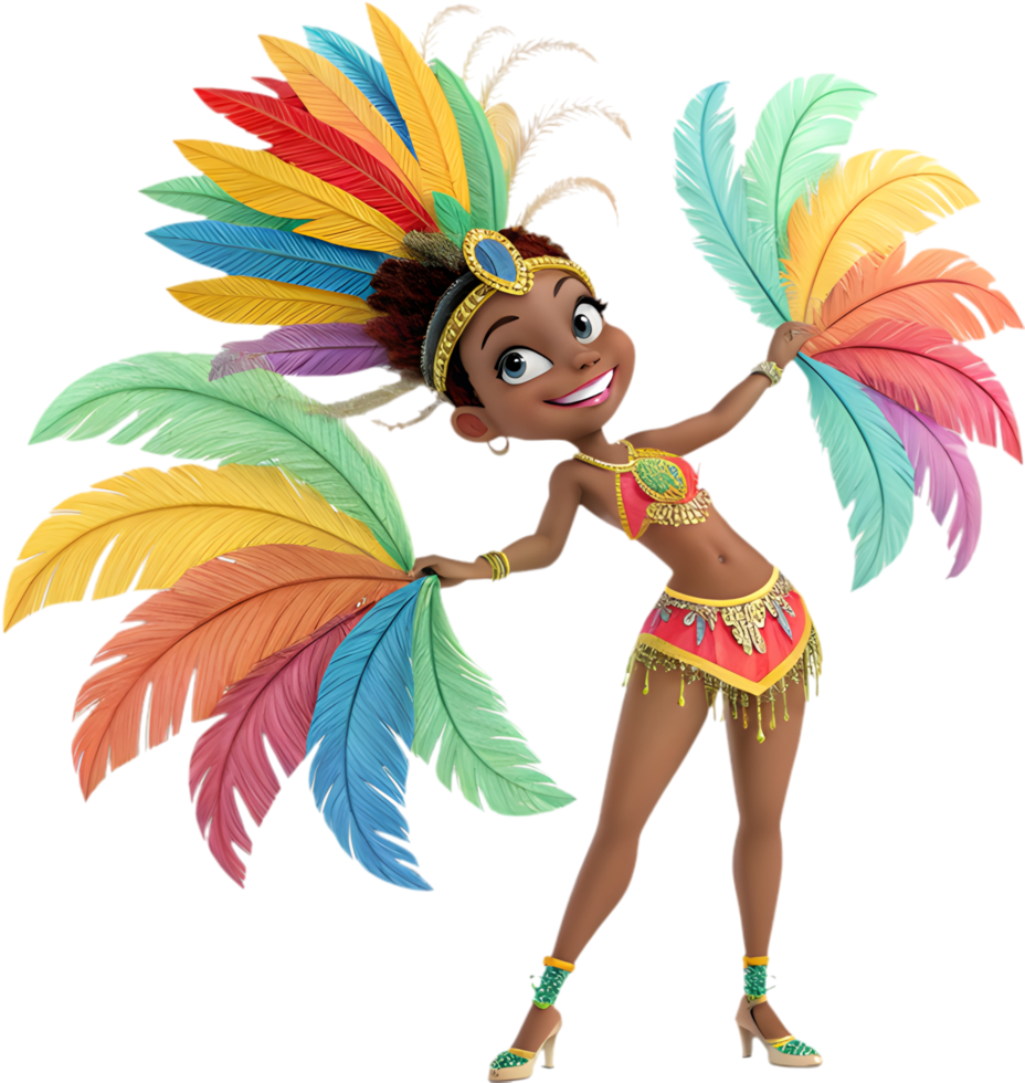 Adorable Samba Queens in Rio Carnival Parade Clipart. . png