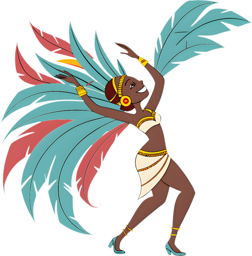 Samba Queens Posing Joyfully at Rio Carnival Parade. . png