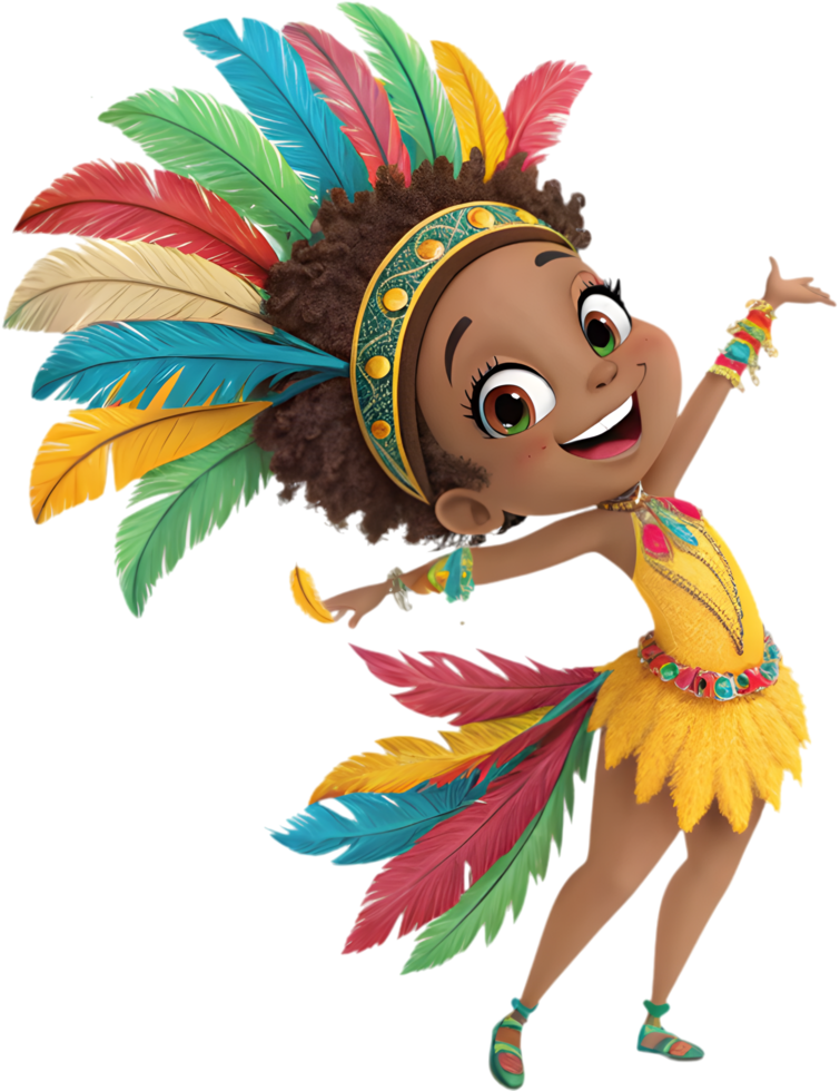 Samba Queens Posing Cutely at Rio Carnival Clipart. . png