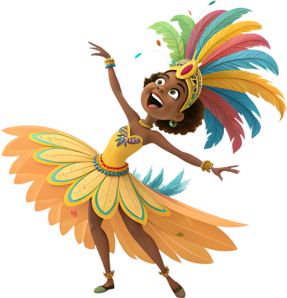 Vibrant Samba Queens Celebrating Rio Carnival Festival Clipart. . png