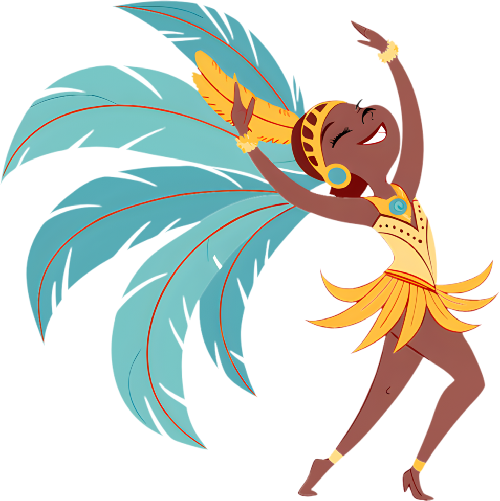 Cute Samba Queens Dressed Vibrantly at Rio Carnival. . png