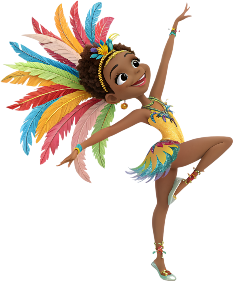 Beautiful Samba Queens Dancing at Colorful Rio Carnival. . png