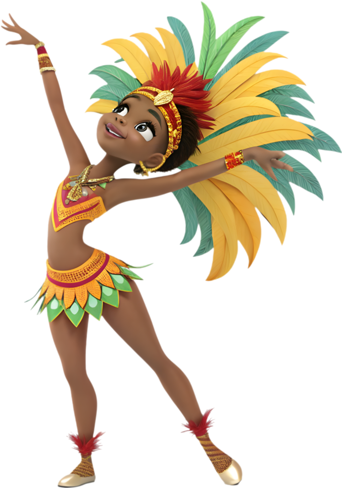 Adorable Samba Queens Celebrating Rio Carnival Festival Clipart. . png