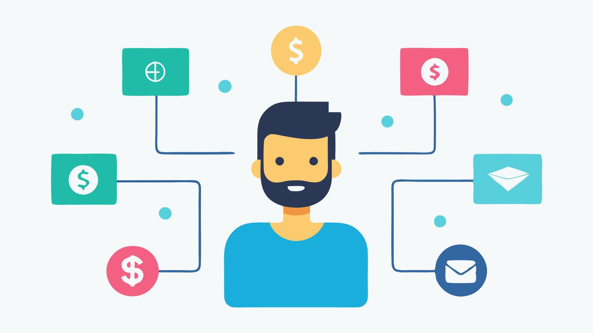 Revenue Flow A flowchart illustration showing different monetization ...