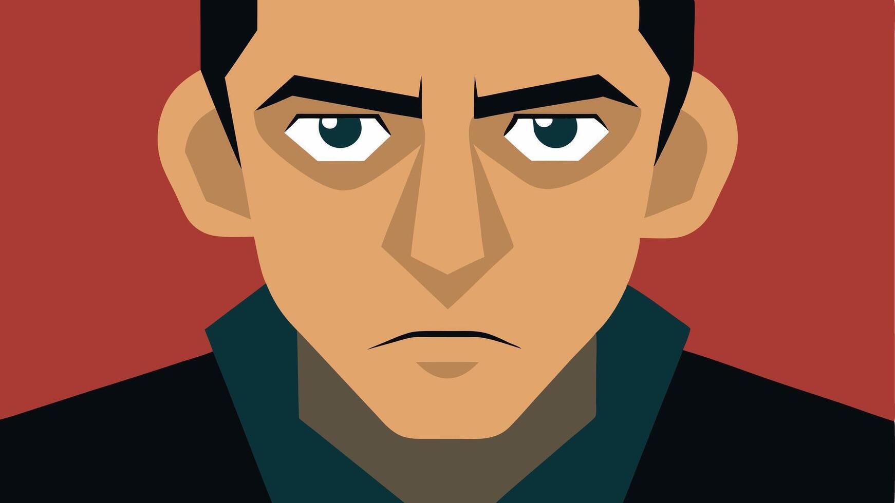 Witness Expression A closeup of the witnesss face portraying concentration and determination as they carefully assess the suspects.. vector