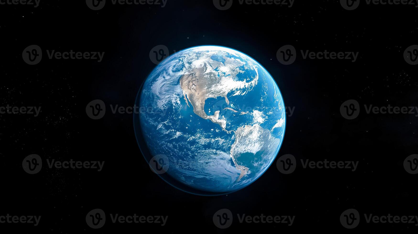 Planet Earth view from space with city lights. Technology, global communication, world connections. World Space Week. photo
