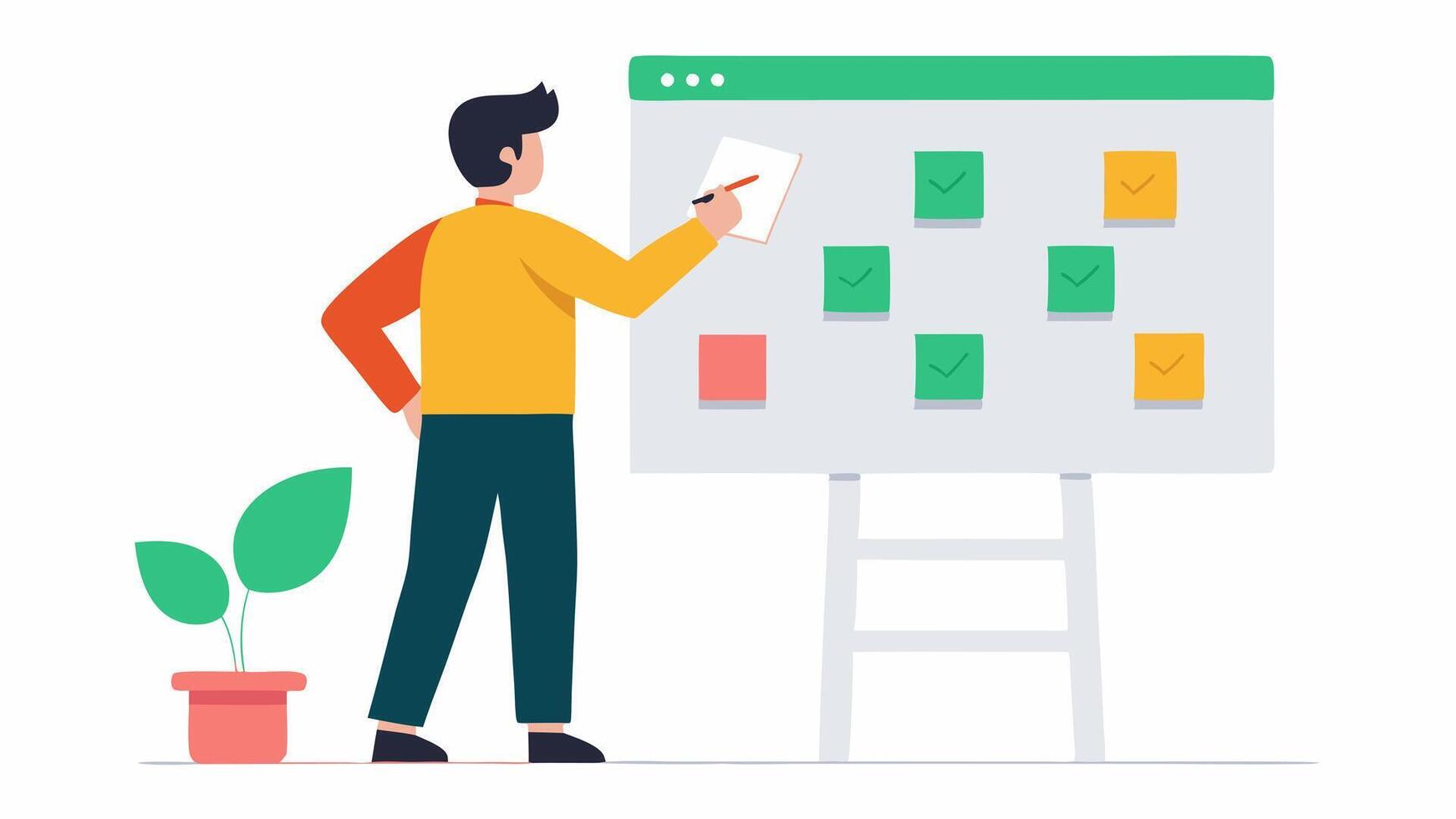 Rapid Prototyping An individual sketching out a quick mockup on a whiteboard with Test stickers emphasizing the importance of rapid iteration in growth hacking.. vector