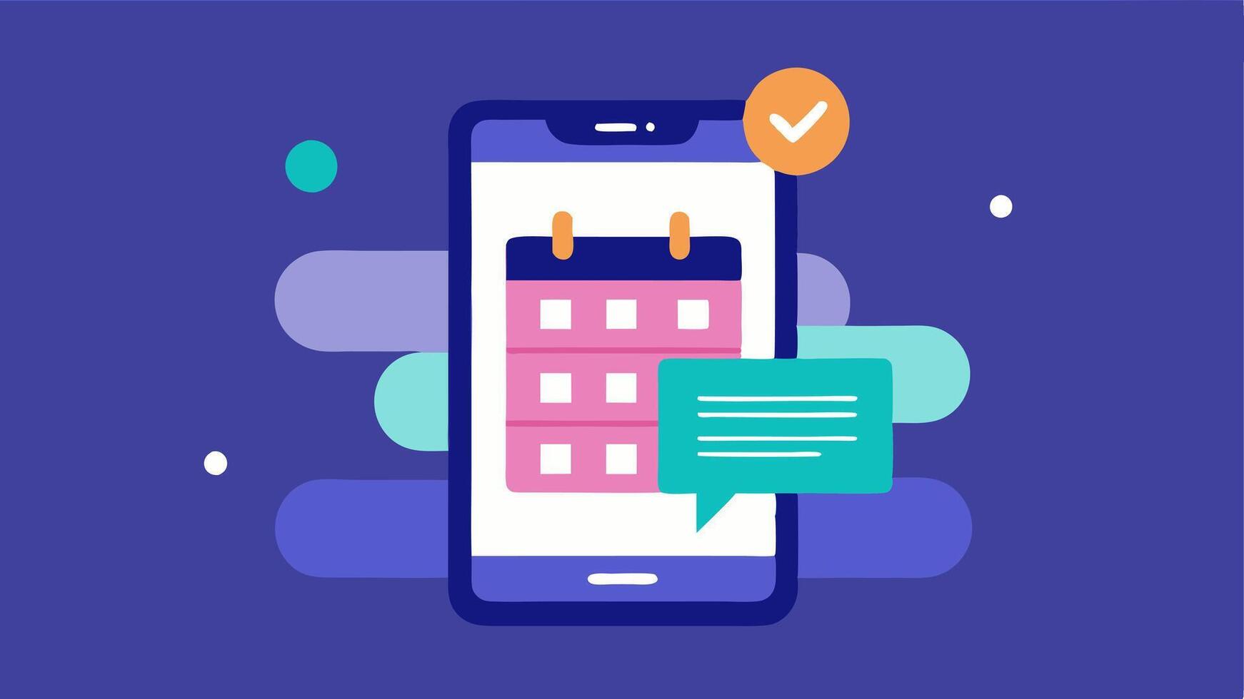 Scheduled Posts A visual of a scheduling tool or app on a phone showing upcoming posts with interaction buttons like schedule and preview.. vector