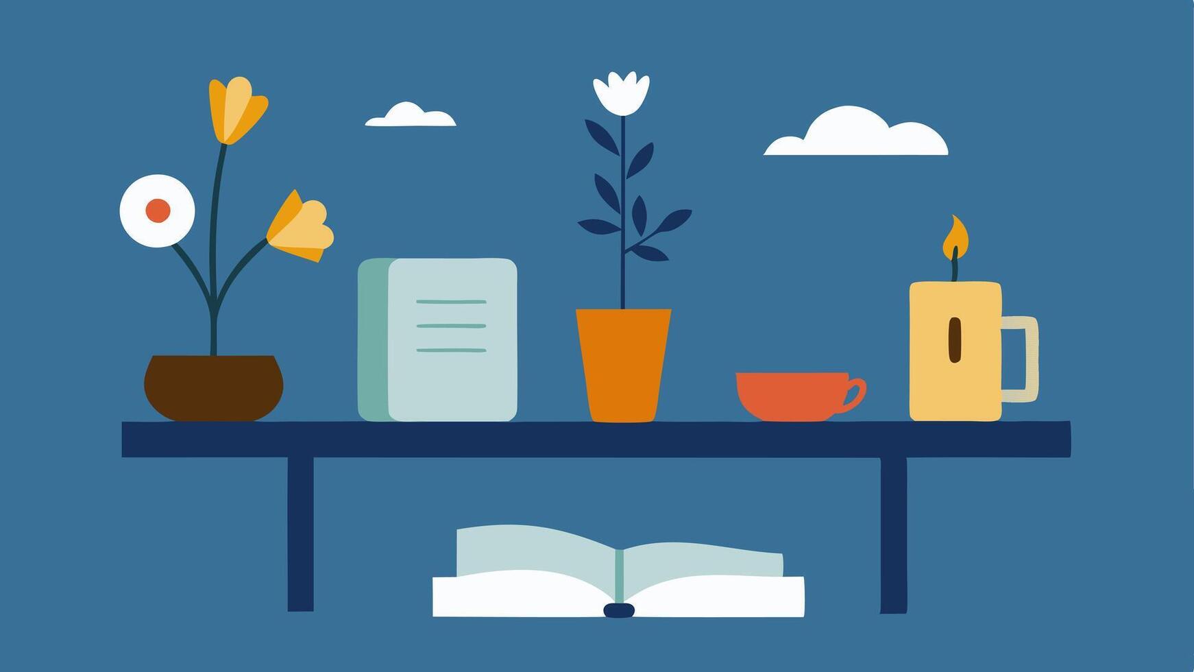 Wildflowers or Personal Items A table beside the victim holds personal items or mementos like wildflowers representing their story and struggles as they read.. vector