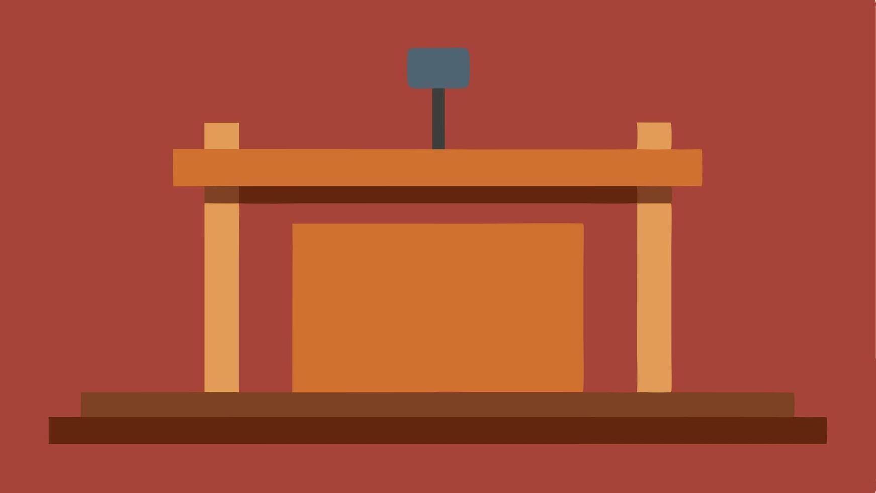 Witness Stand A simple depiction of an empty witness stand indicating the potential for witnesses to speak but no one is currently there.. vector
