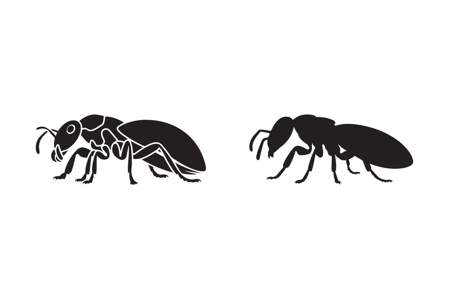 Ant Inspired Insect Silhouettes for Minimalist and Nature Themed Artwork vector