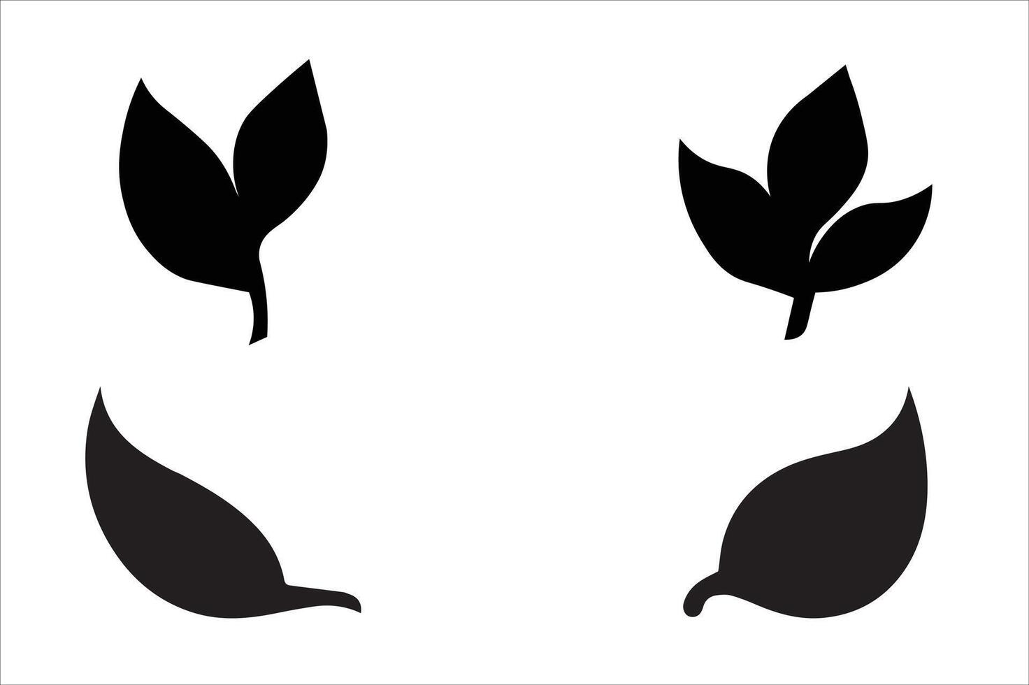leaf icons set on white background vector