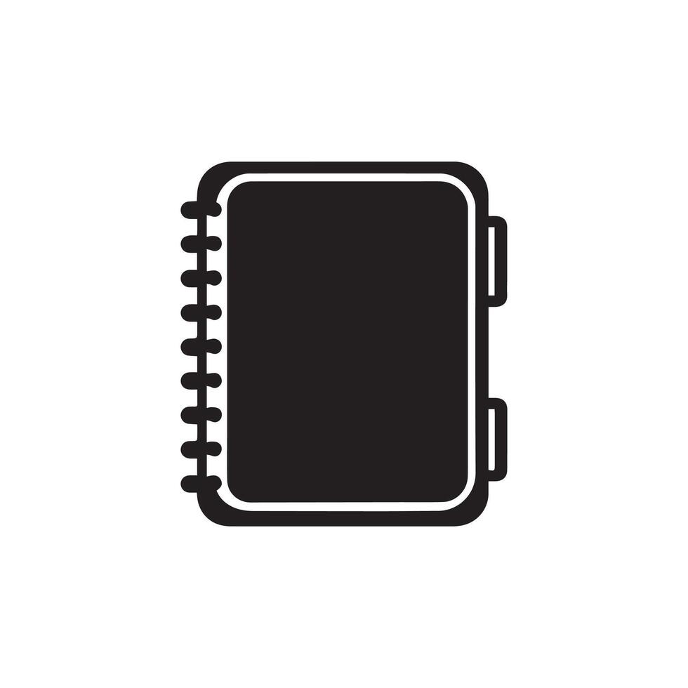 A black and white image of a notebook vector
