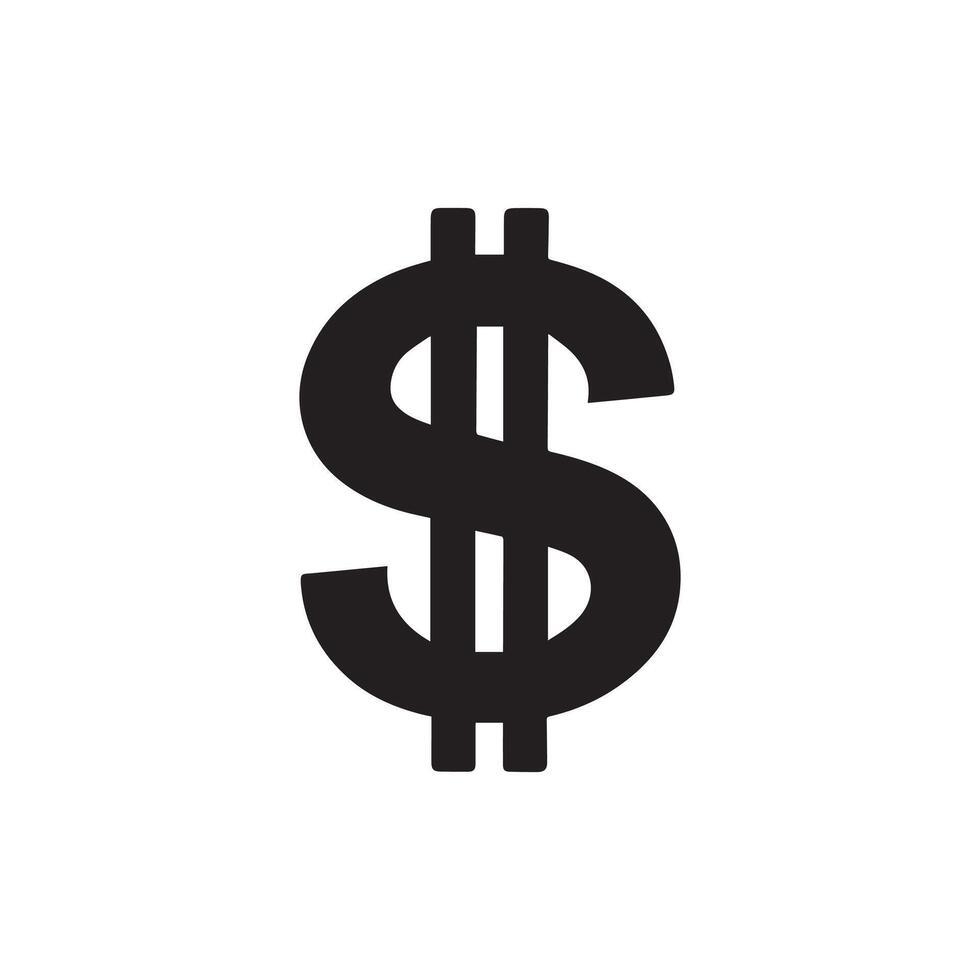 Dollar sign icon isolated on white background vector