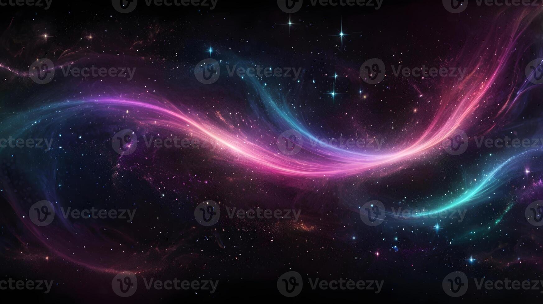 A swirling nebulae and twinkling stars on black backgrounds, AI-Generateds photo