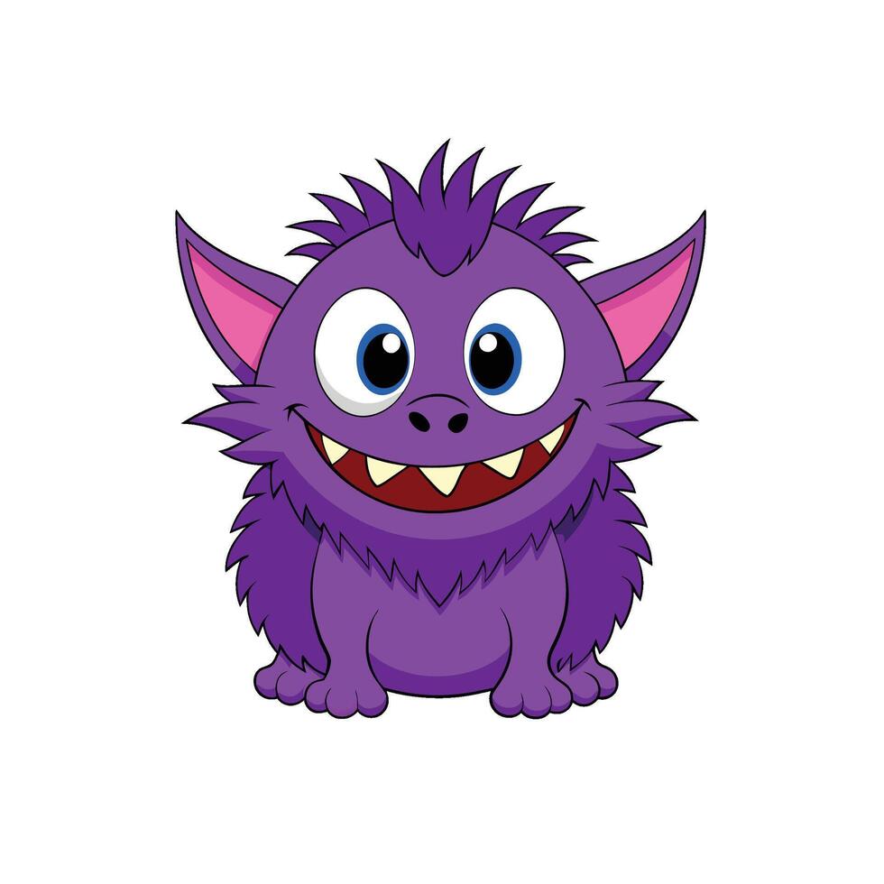 Purple monster mascot illustration vector