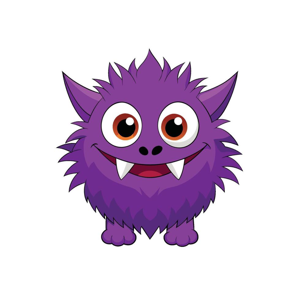 Smile Purple monster mascot illustration vector