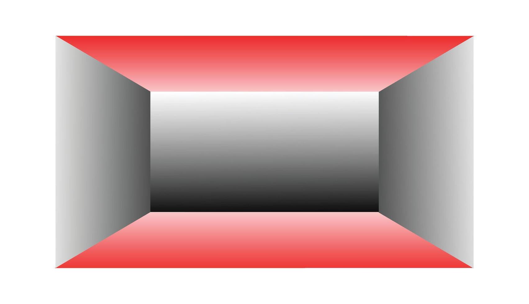 White and Red color empty room interior. 3D rendering white background illustration. vector