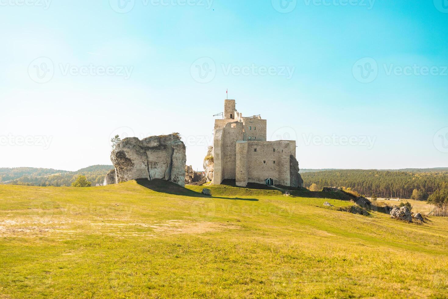 Ruins of medieval castle Mirow in Poland photo