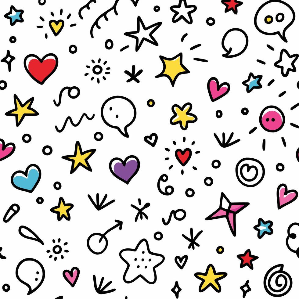 a colorful set of doodle doodles on a white background vector