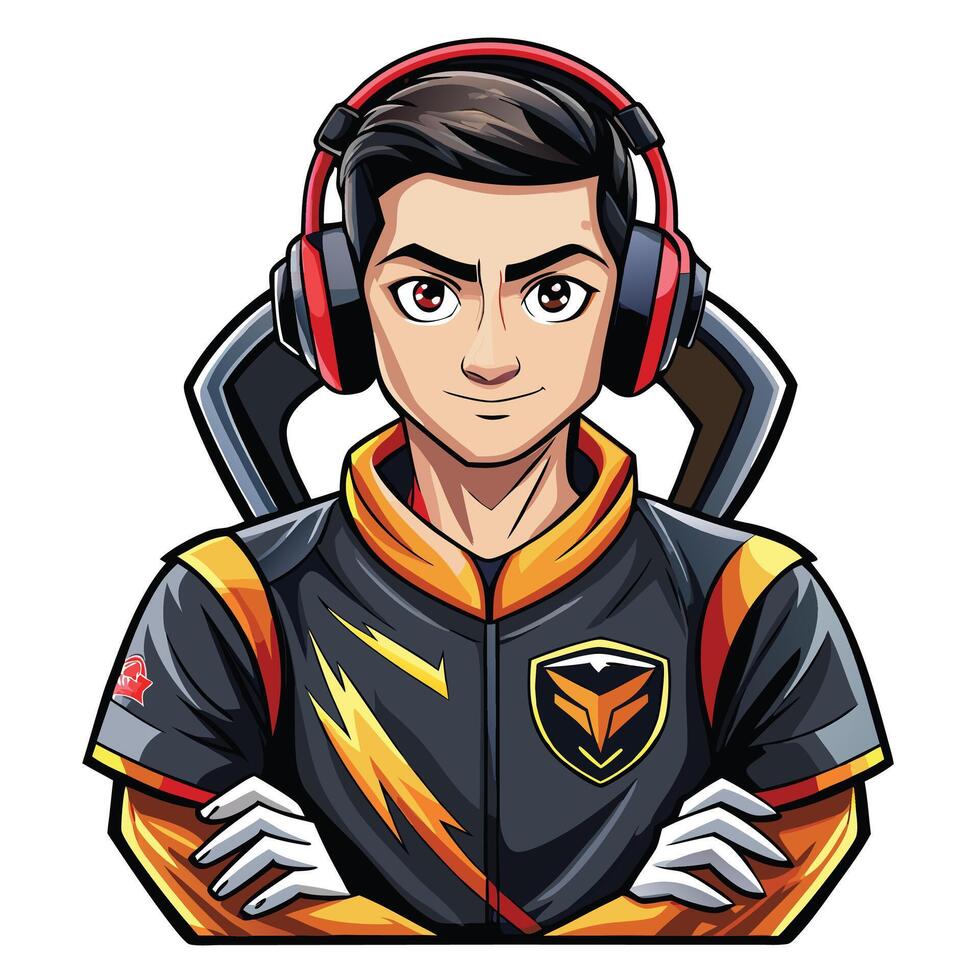 a cartoon character with headphones on his head vector