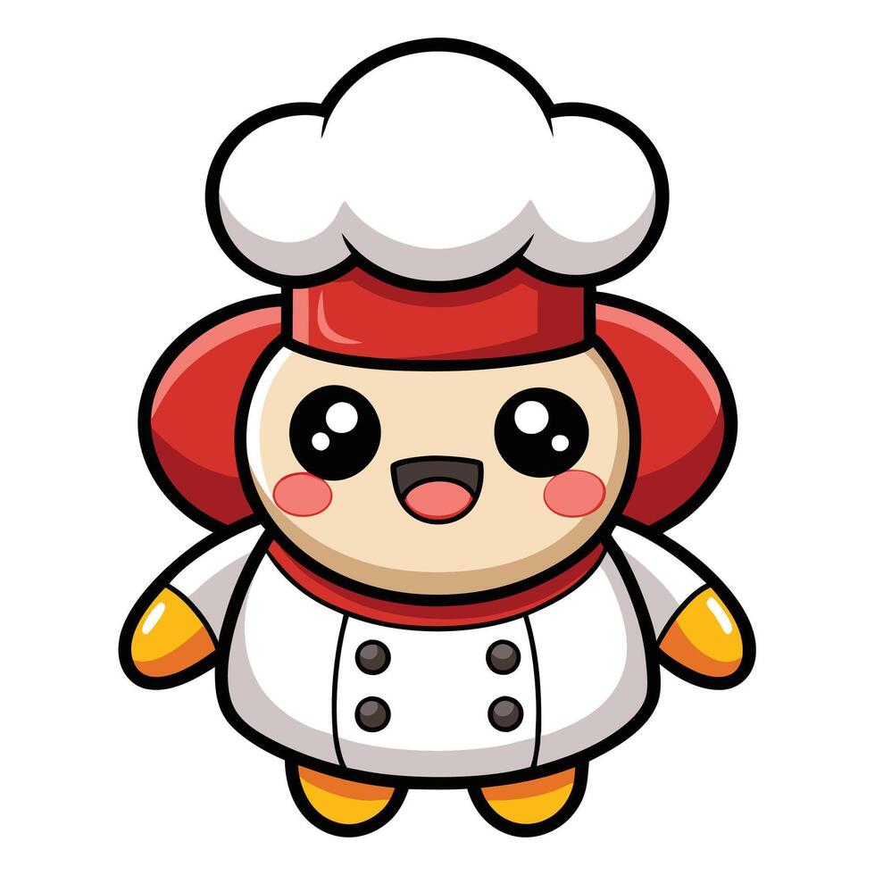 a cartoon chef character with a red hat vector