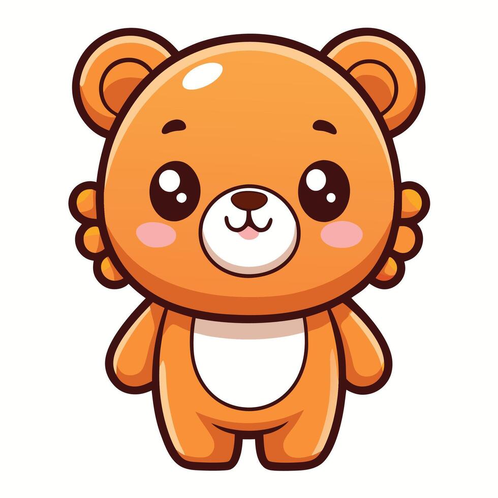 a cartoon bear with a big smile on its face vector