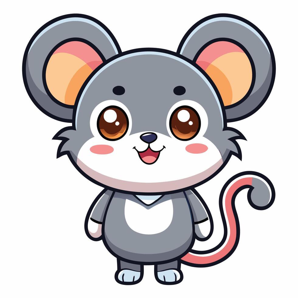 a cartoon mouse with big eyes and a big nose vector