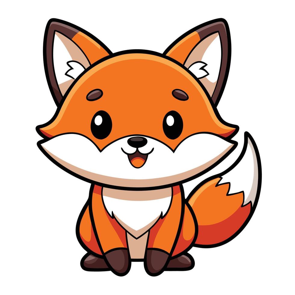 cute fox illustration vector