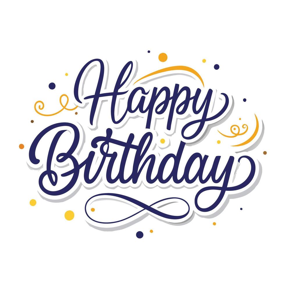 happy birthday lettering design illustration vector