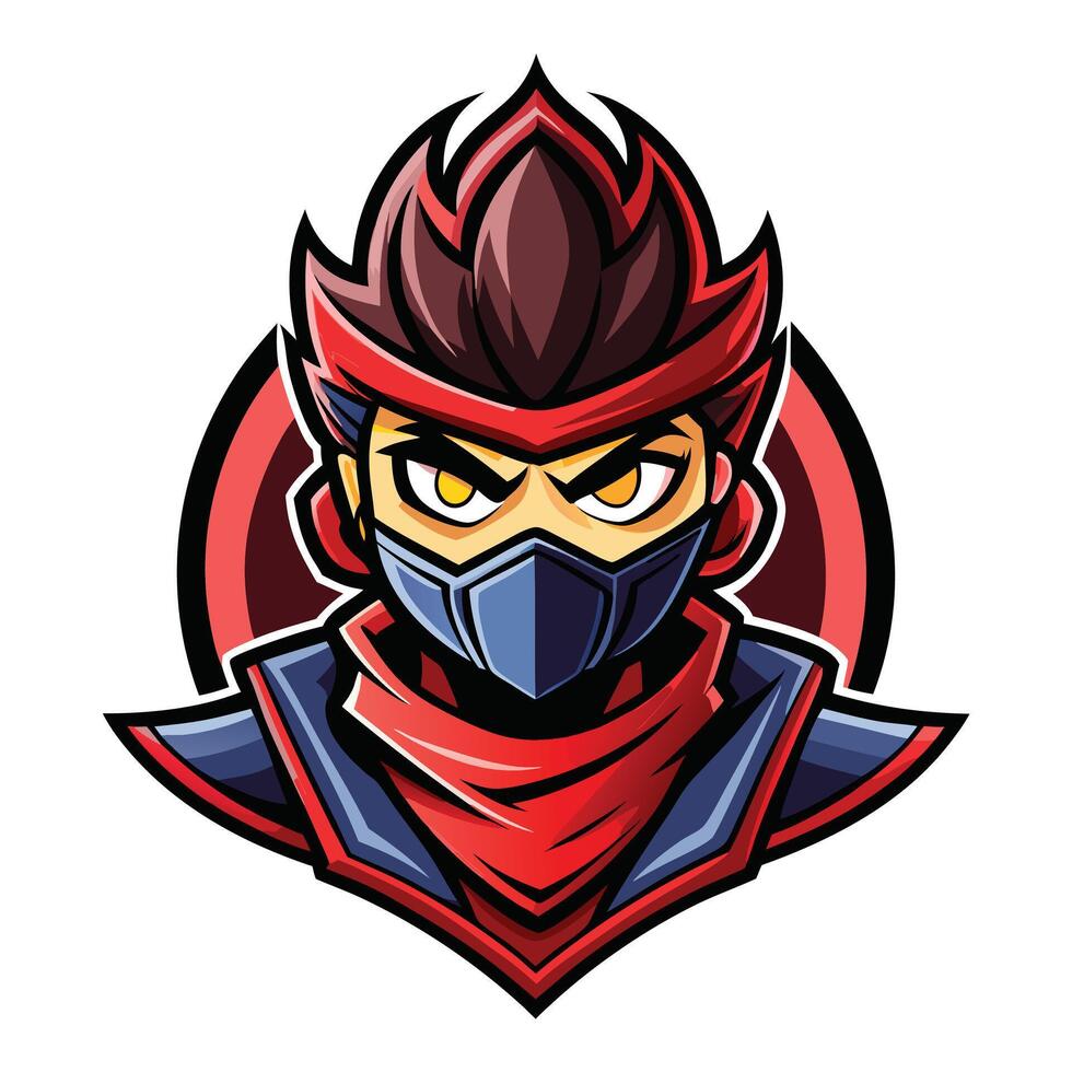 ninja avatar mascot character illustration vector
