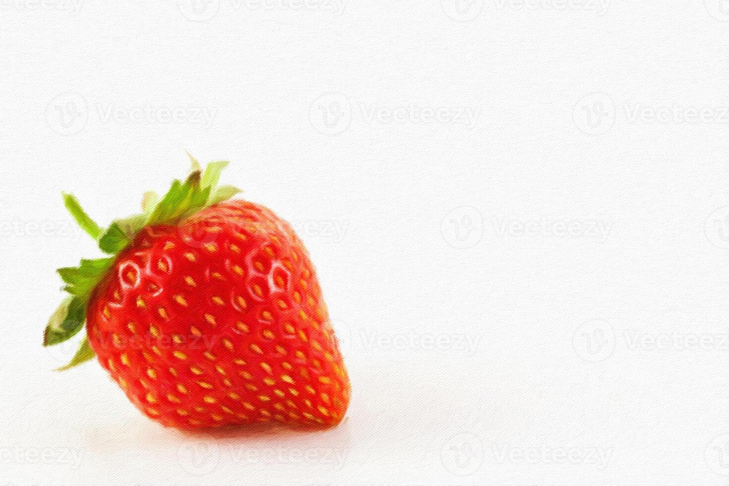 Creative illustration in vintage watercolor design - Strawberry isolated on white background. photo
