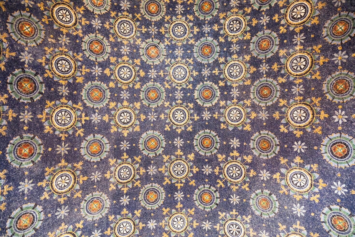 Ravenna, Italy. Galla Placidia Mausoleum interior. Ancient mosaic, vintage decoration photo