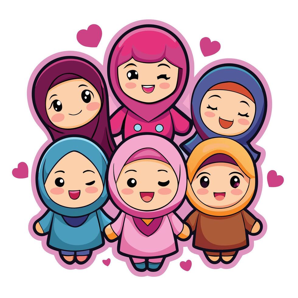 muslim family illustration vector