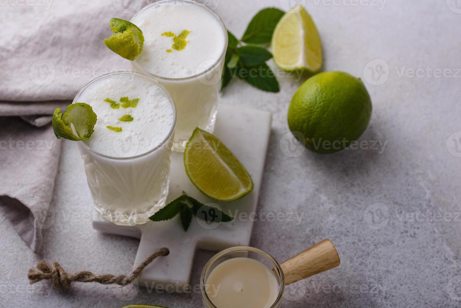 Brazilian white lemonade or limeade. photo