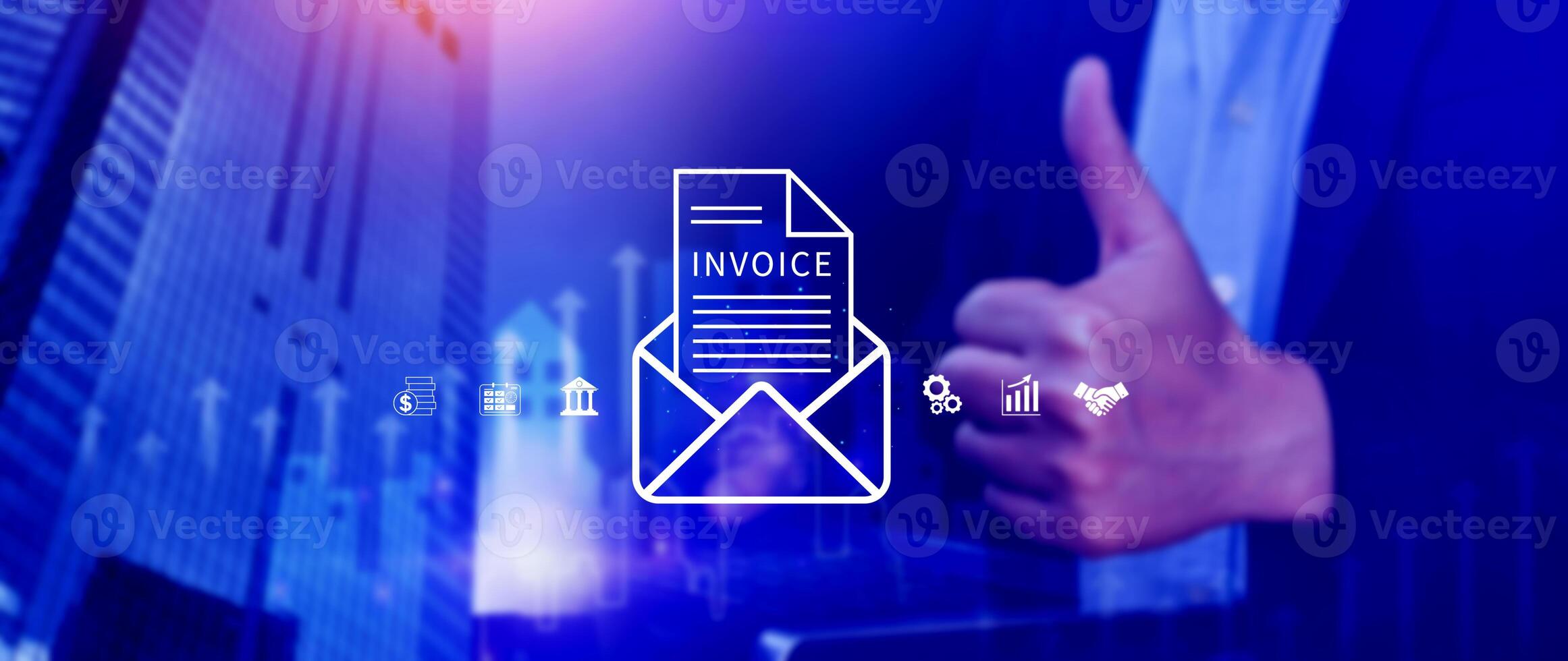 Invoice and online digital statements concept, Financial report and bank management with online payment concept E.invoice invoice. photo