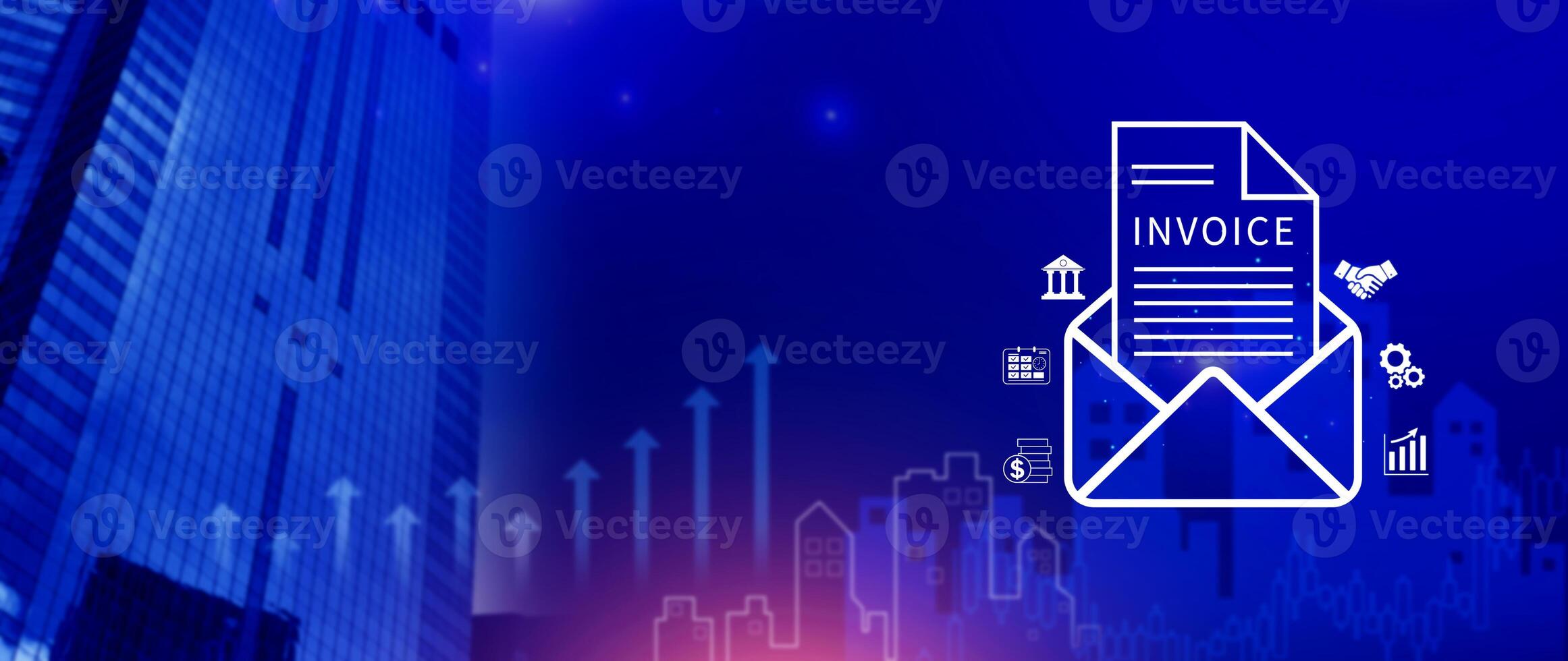 Invoice and online digital statements concept, Financial report and bank management with online payment concept E.invoice invoice. photo