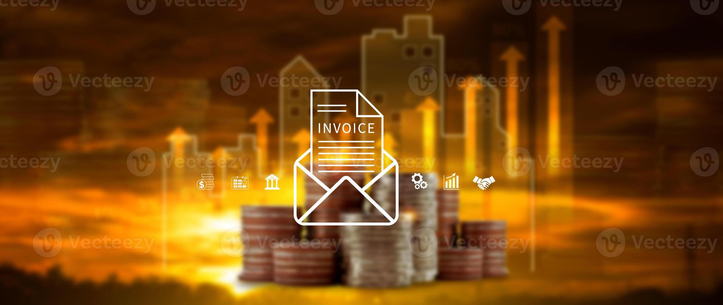 Invoice and online digital statements concept, Financial report and bank management with online payment concept E.invoice invoice. photo