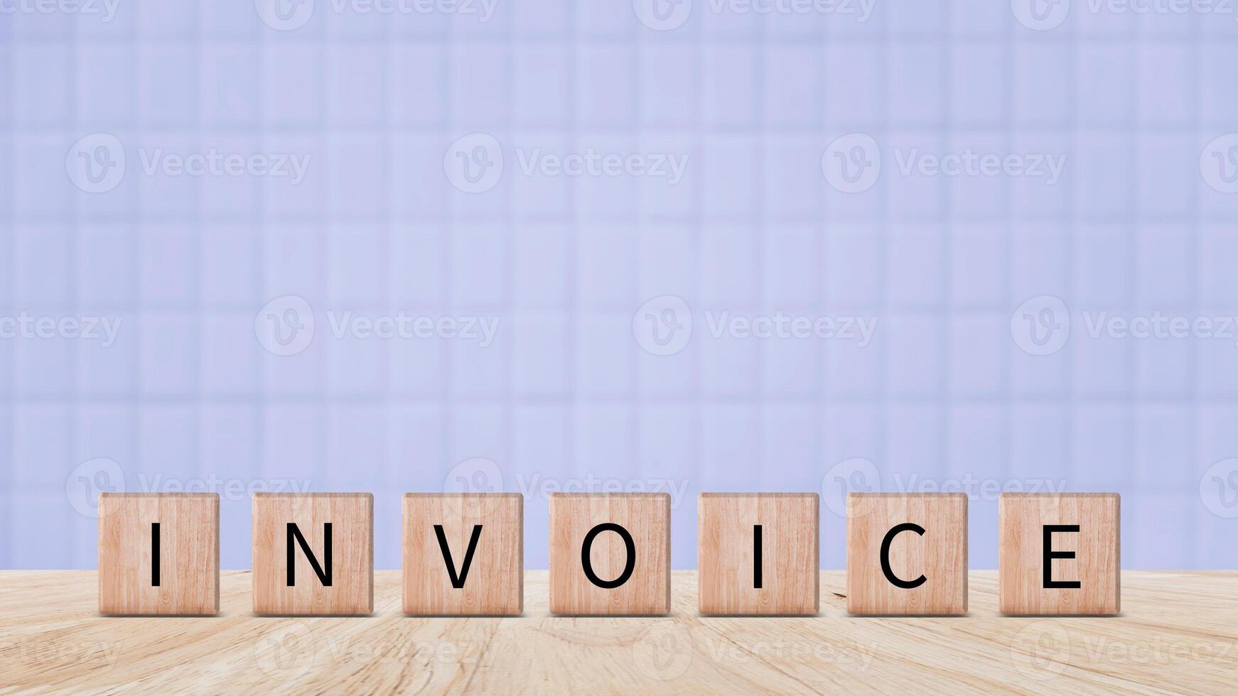Invoice and online digital statements concept, Financial report and bank management with online payment concept on wooden block. photo