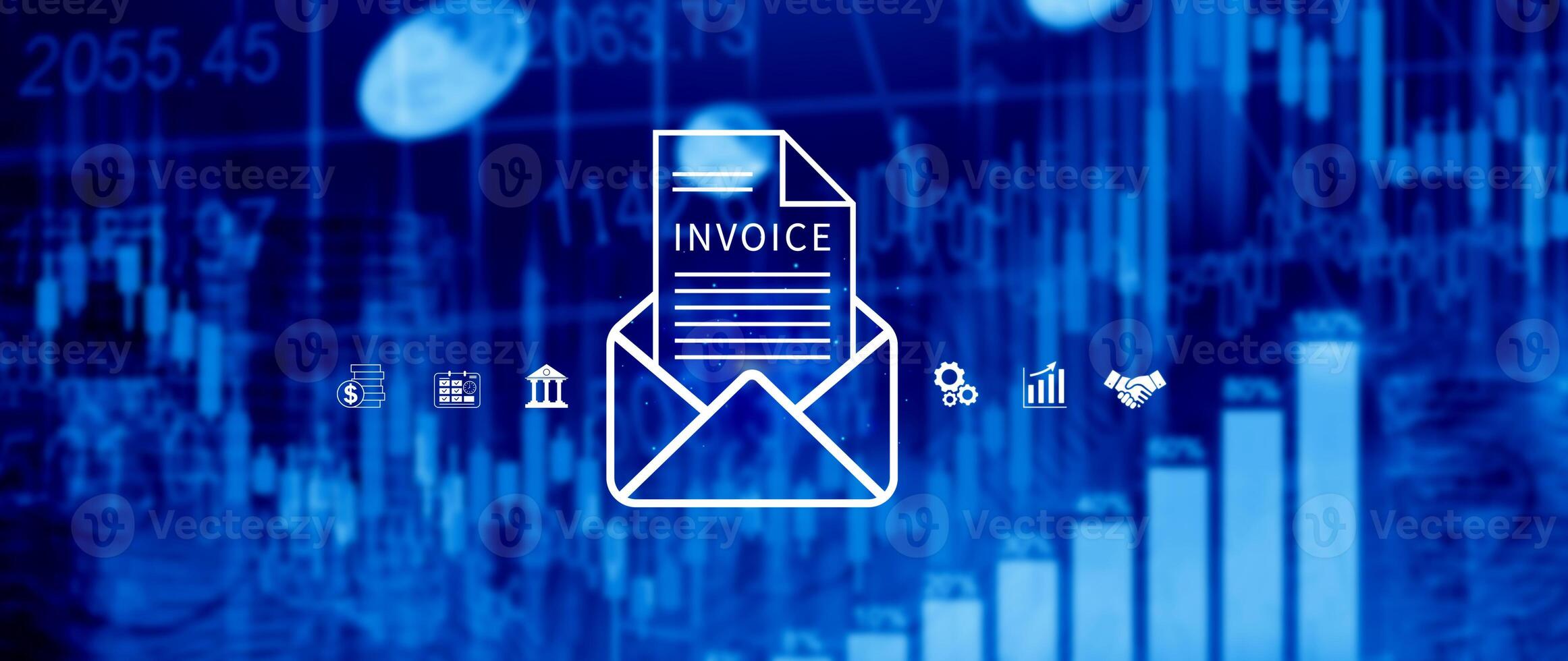 Invoice and online digital statements concept, Financial report and bank management with online payment concept E.invoice invoice. photo