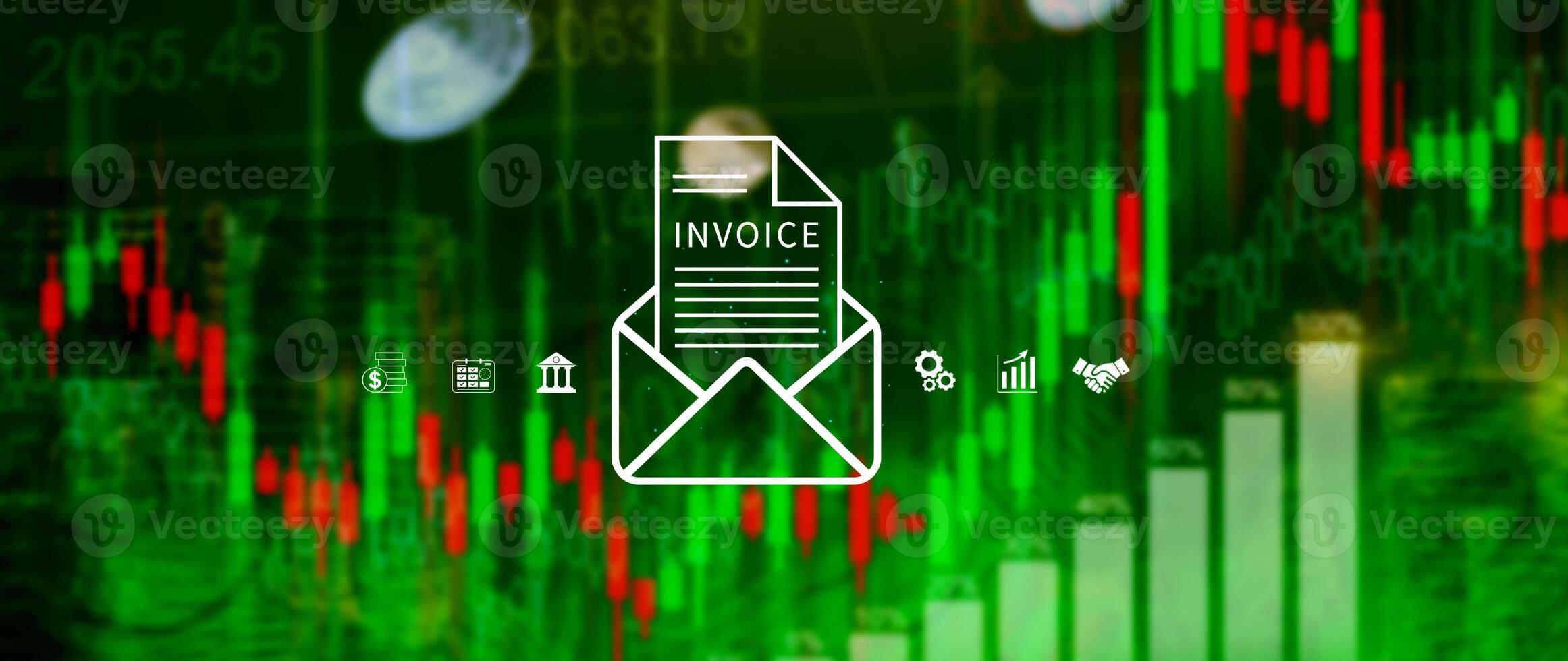 Invoice and online digital statements concept, Financial report and bank management with online payment concept E.invoice invoice. photo