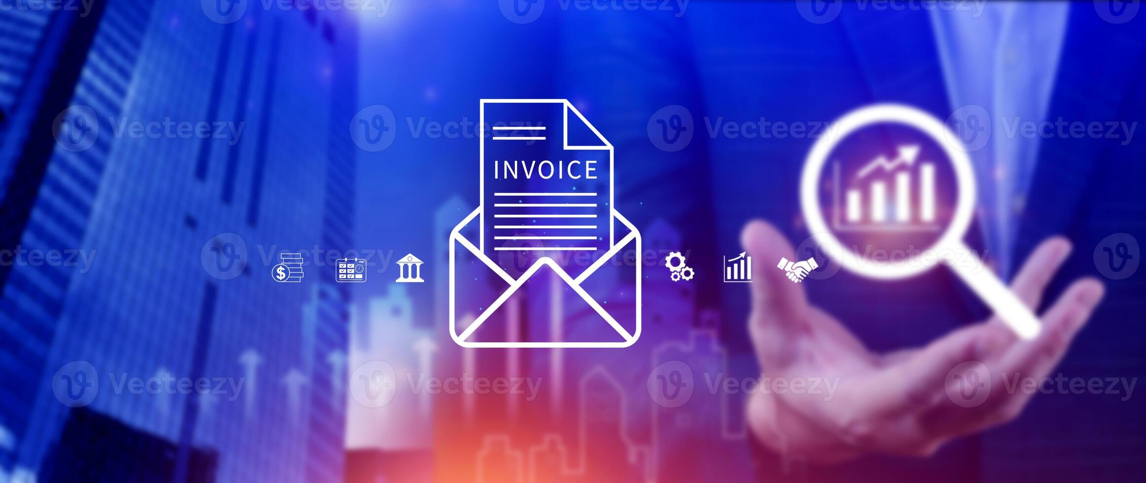 Invoice and online digital statements concept, Financial report and bank management with online payment concept E.invoice invoice. photo