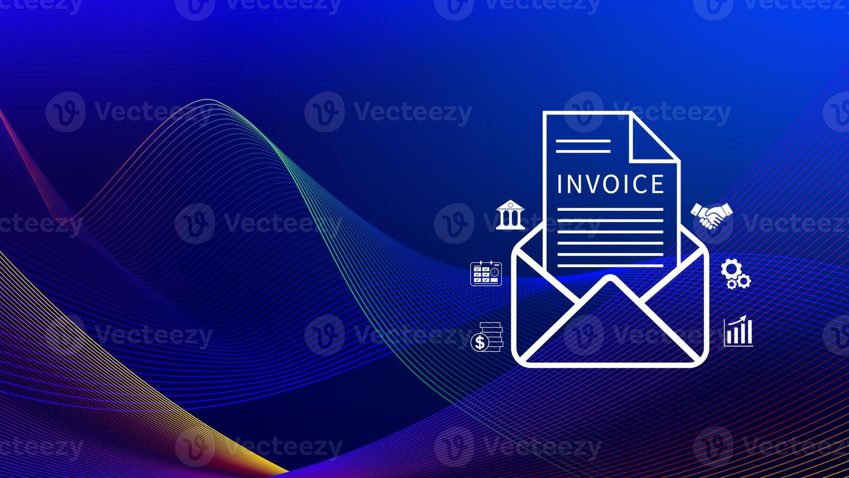 Invoice and online digital statements concept, Financial report and bank management with online payment concept E.invoice invoice. photo