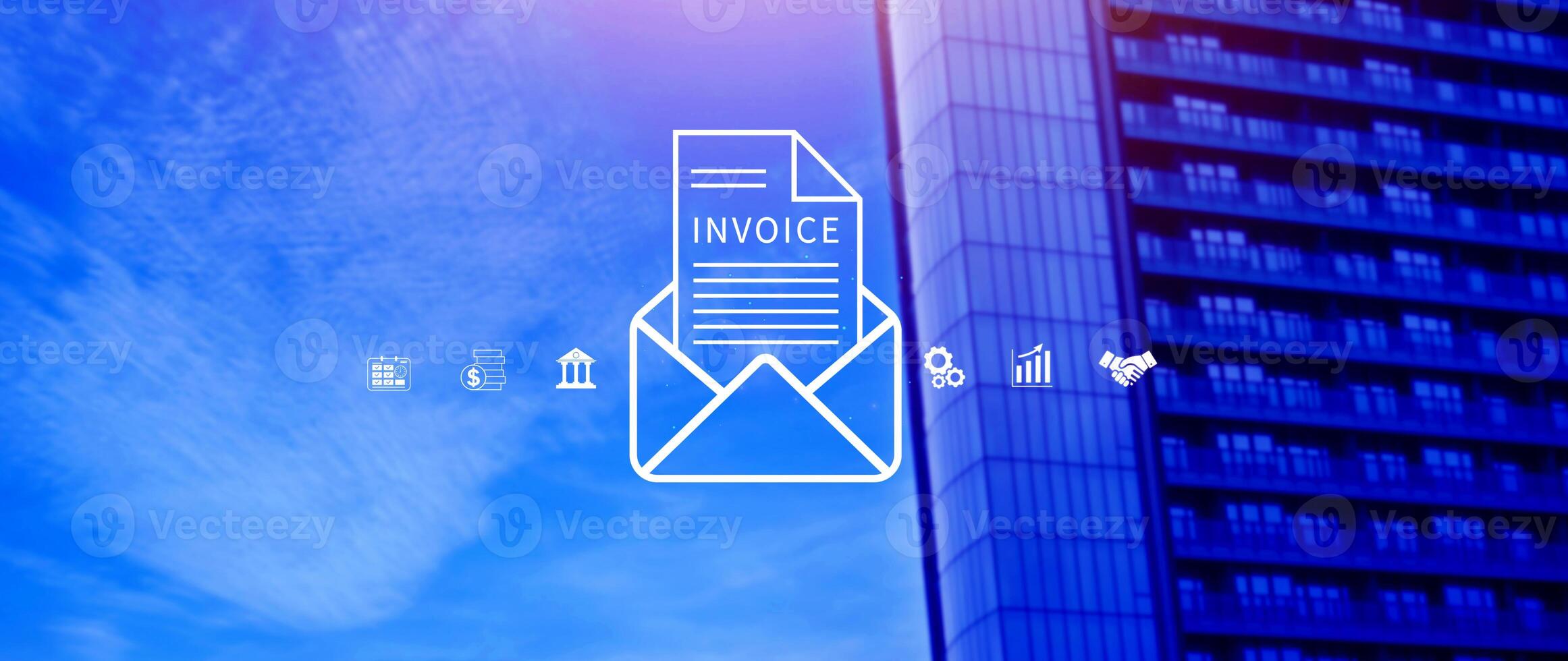 Invoice and online digital statements concept, Financial report and bank management with online payment concept E.invoice invoice. photo