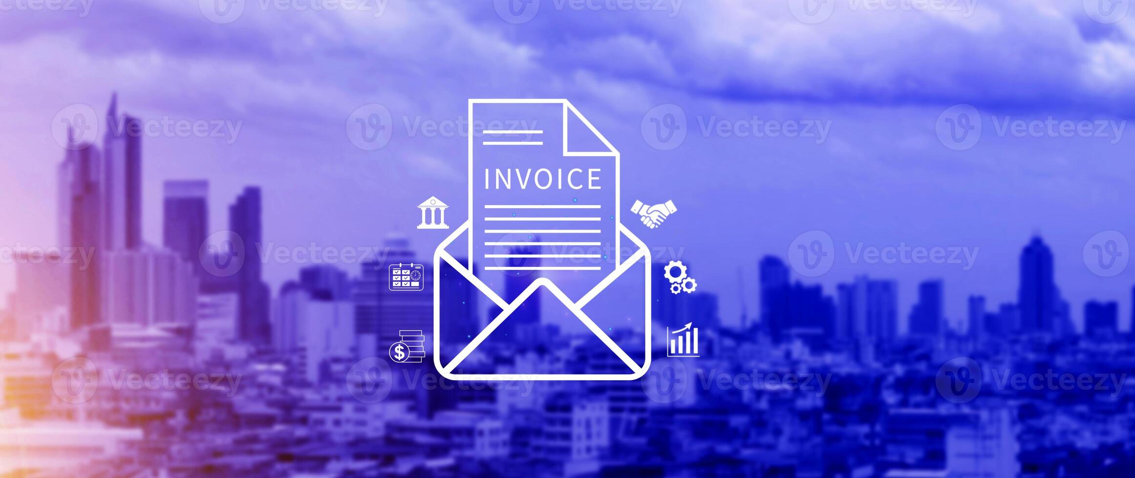 Invoice and online digital statements concept, Financial report and bank management with online payment concept E.invoice invoice. photo